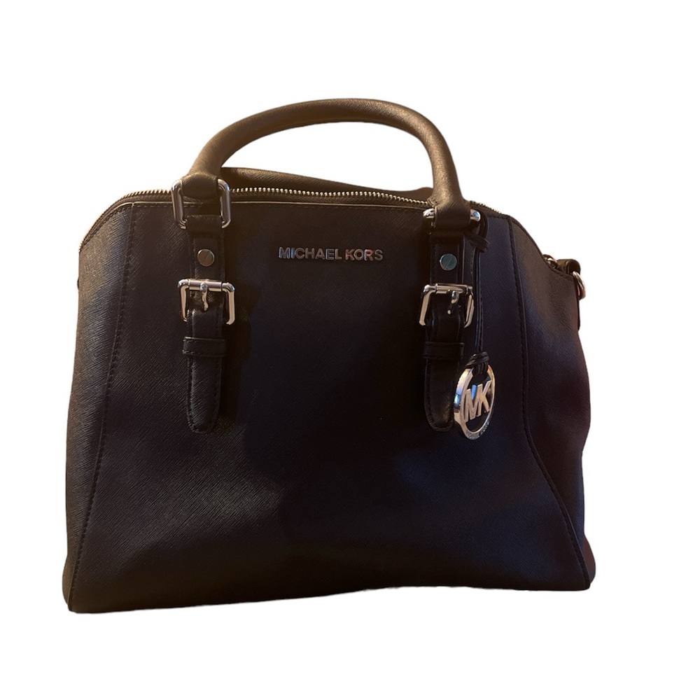 Michael Kors Bag Charlotte LG Satchel Leather Black